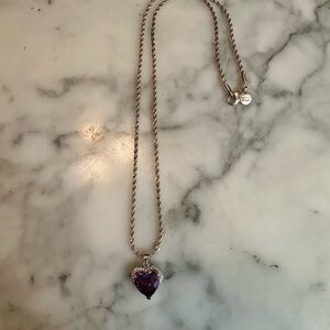 Elegant 925 Silver Heart Pendant Necklace NWOT